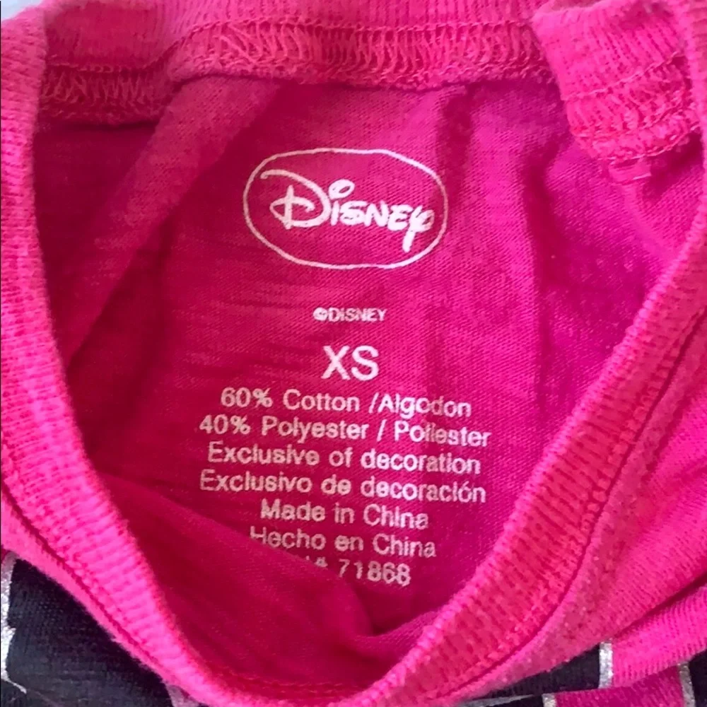 Disney Girls 6/6x Mickey Minnie Mouse Shirt Girls 6 / 6x Pink Black